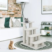 Arranhador Gatos 2 em 1 com Escalada para Gatos, Centro de Atividades para Gatos para Subir na Cama 41 x 60,5 x 60,5 cm Bege