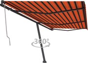 vidaXL Toldo automático independente 600x350 cm laranja e castanho