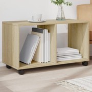 vidaXL Móvel com rodas 72x33x42,5 cm deriv. de madeira carvalho sonoma