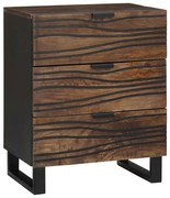 vidaXL Armário de Cabeceira - 50x33x60 cm, feito de madeira de mangueira sólida e madeira engenheirada.