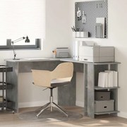 vidaXL Mesa de Canto com Armazenamento em Concreto Cinza 140x113,5x75cm