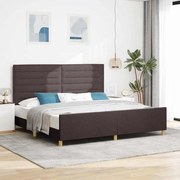 Cama vidaXL Marrom Escuro 200x200 cm Tecido