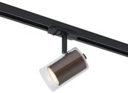 Foco moderno bronze escuro com vidro transparente para sistema de calhas monofásico - Iconic Lloyd Moderno