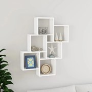 vidaXL Estante de parede cúbica 78x15x93cm derivados de madeira branco