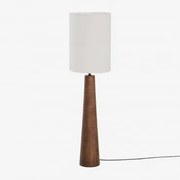 Candeeiro De Pé Em Madeira De Manga Malva ↑70 Cm & Gardénia Branca Ø30 Cm - ↑45 Cm Olinda - Sklum