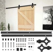 vidaXL Porta de correr com ferragens 80x210 cm madeira de pinho maciça