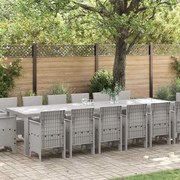 vidaXL Conjunto de Jantar de Jardim 15 pcs Cinzento-claro Largo