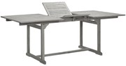 vidaXL Mesa de jantar p/ jardim (150-200)x100x75 cm acácia maciça