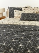 Capa de edredão reversível em algodão com padrão geométrico Ilda