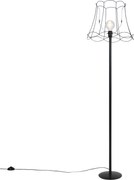 Candeeiro de pé preto com abajur de armação Granny preto 45 cm - Simplo