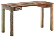 vidaXL Secretária 130x55x76 cm madeira recuperada maciça