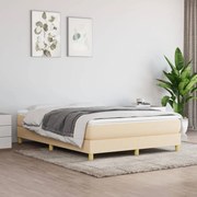 vidaXL Cama com molas/colchão 140x200 cm tecido cor creme