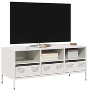 vidaXL Móvel de TV 101,5x39x43,5 cm aço laminado a frio branco