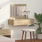 vidaXL Mesa de Maquiagem Suspensa Carvalho Sonoma 83x40x70 cm