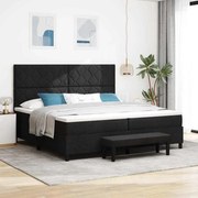 vidaXL Cama Box Spring com Colchão e Banco Preto 200x200 cm Tecido
