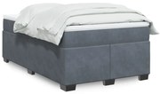 vidaXL Cama boxspring com colchão 120x190 cm veludo cinzento-escuro