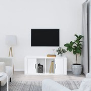 vidaXL Móvel para TV 100x35x40 cm madeira processada branco brilhante