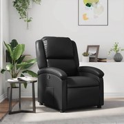 vidaXL Poltrona reclinável couro artificial preto