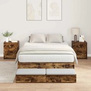 vidaXL Estrado de Cama Carvalho Defumado 120x200 cm