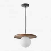 Lâmpada De Teto Suspensa Em Madeira De Acácia Freidy Preto Mate - Sklum