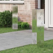 vidaXL Luz Solar LED de Caminho 2 pcs Prateado Aço inoxidável