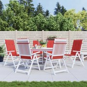 vidaXL Almofadões para cadeiras altas de jardim 6 pcs tecido vermelho