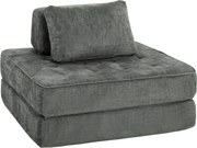 HOMCOM 2-em-1 Boneless Cloud poltrona de chão, sofá de chenille dobrável com almofada de suporte grossa, Cinza | Aosom Portugal