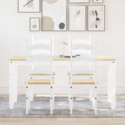 5 pcs conjunto de jantar Panama madeira pinho maciça branco