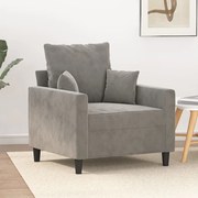 vidaXL Poltrona 60 cm veludo cinzento-claro