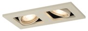 Foco embutido moderno bege GU10 50mm giratório e inclinável 2 luzes - Qure
