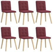 vidaXL Cadeiras de jantar 6 pcs tecido vermelho-tinto