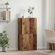 vidaXL Armário de Escritório Madeira antiga 60 x 32 x 115 cm