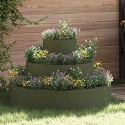 vidaXL Conjunto de Jardineiras Verde-Azeitona em Aço