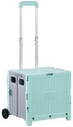 HOMCOM Carrinho de Armazenamento Dobrável Carrinho de Compras com 2 Rodas Capacidade 32L para Casa 41,5x32,5x85 cm Verde