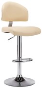 vidaXL Banco de bar couro artificial creme