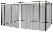 Outsunny 4 Painéis Laterais 352x207 cm para pérgola de Jardim  Mosquiteira com Zíperes e Anéis Preto