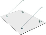 HOMCOM Marquises para porta Toldo de Vidro para Porta Vidro Temperado Aço Inoxidável 304 Vidro Claro 150 kg 150x90 cm Transparente | Aosom Portugal