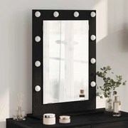 vidaXL Espelho de Vaidade com Luzes LED Carvalho Preto 70x50x18 cm
