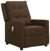 vidaXL Poltrona de massagens tecido castanho-escuro