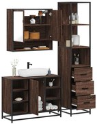 vidaXL 3 pcs conj. móveis WC derivados madeira cor carvalho castanho