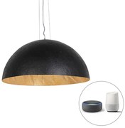 LED Candeeiro de suspensão inteligente preto com ouro 70 cm incl. Wifi A60 - Magna Moderno