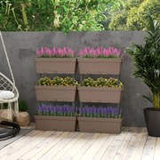 6 peças caixas de plantas de jardim plantador vertical elevado faça você mesmo arranjo torre de plantio para vegetais ervas vasos de flores vermelho