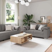 Conjunto de Sofá de 3 Peças com Almofadas em Tecido Taupe