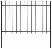 vidaXL Cerca de jardim com ponta de lança em aço 181x120 cm, preta