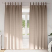 vidaXL Cortinas 2 pcs Cinzento-acastanhado 245 x 140 cm Poliéster