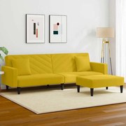 vidaXL 2 pcs conjunto de sofás com almofadas veludo amarelo
