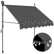 Toldo retrátil manual com LED 100 cm antracite