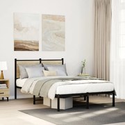 vidaXL Estrutura de cama sem colchão 120x190 cm metal carvalho sonoma