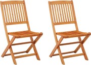 vidaXL Cadeiras de jardim dobráveis 2 pcs eucalipto maciço