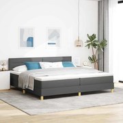 vidaXL Cama Box Spring com Colchão Cinza Escuro 200x200 cm Tecido